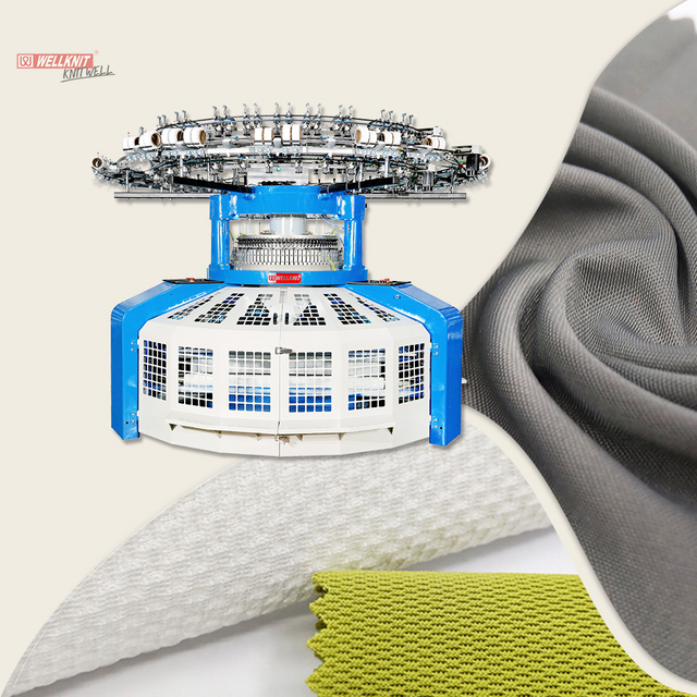 WELLKNIT QD4R-DL 3.2F/inci Interlock Produksi Tinggi Terbuka-Lebar Double Jersey Circular Knitting Machine