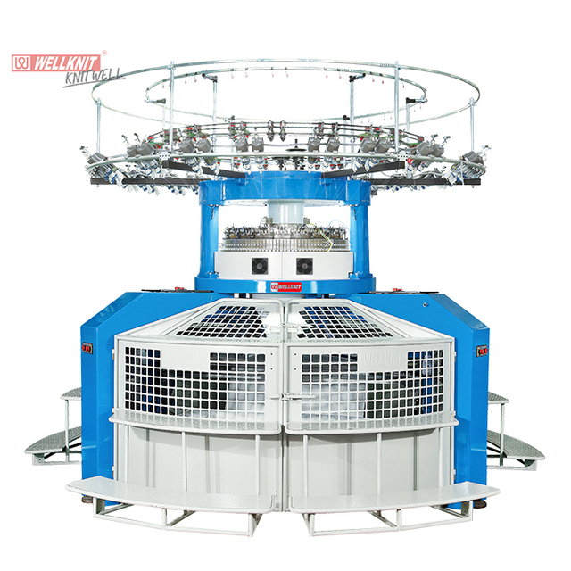 High Legs Double Standing Plush Jacquard Circular Knitting Machine (Mesin Pemotong Tumpukan)