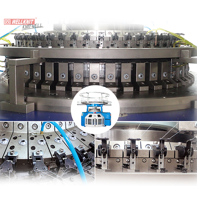 WELLKNIT JRP Single Terry Cutting Loop Circular Knitting Machine Untuk Kain Terry