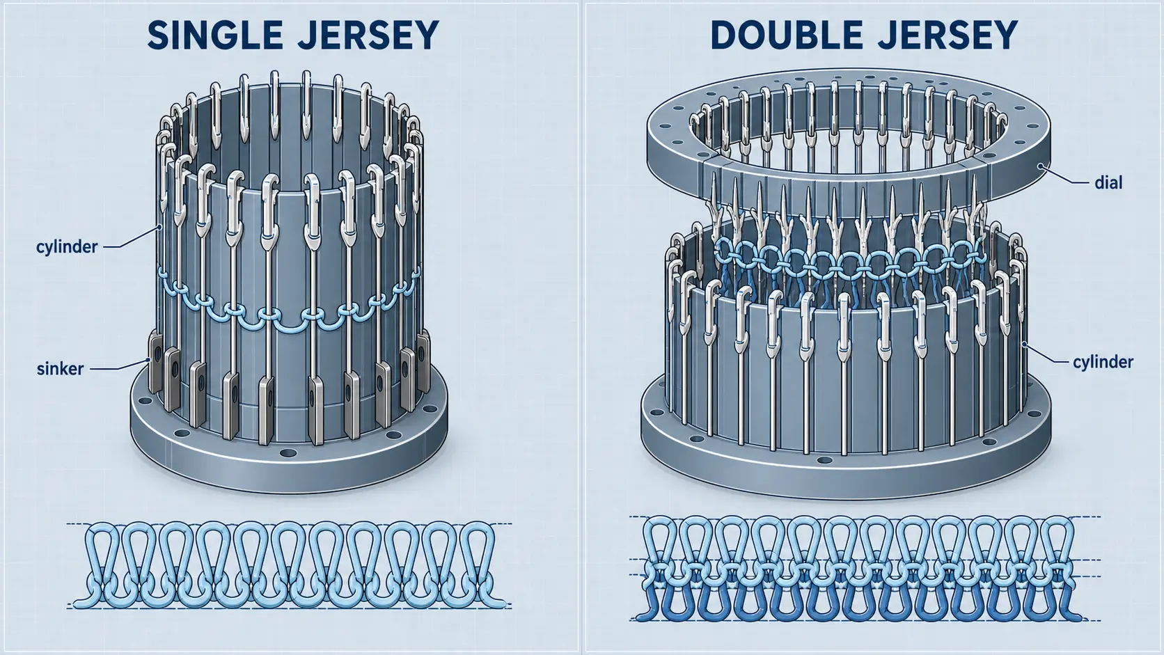 Mesin Rajut Jersey Tunggal vs Mesin Rajut Jersey Ganda: Apa Bedanya